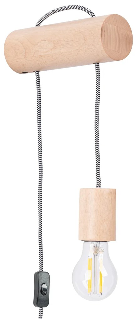 Nástenné svietidlo Nimbi 1, drevené telo svietidla