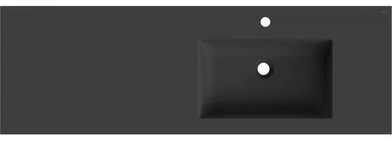 Mexen Otis umývadlo zapustené do dosky, pravé, 141 × 46,5 cm, čierna matná, 25181471P