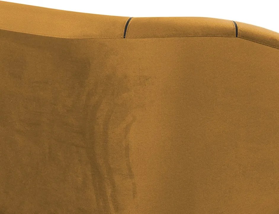 Trojmiestna pohovka Olivio, horčicovo žltá zamatová látka