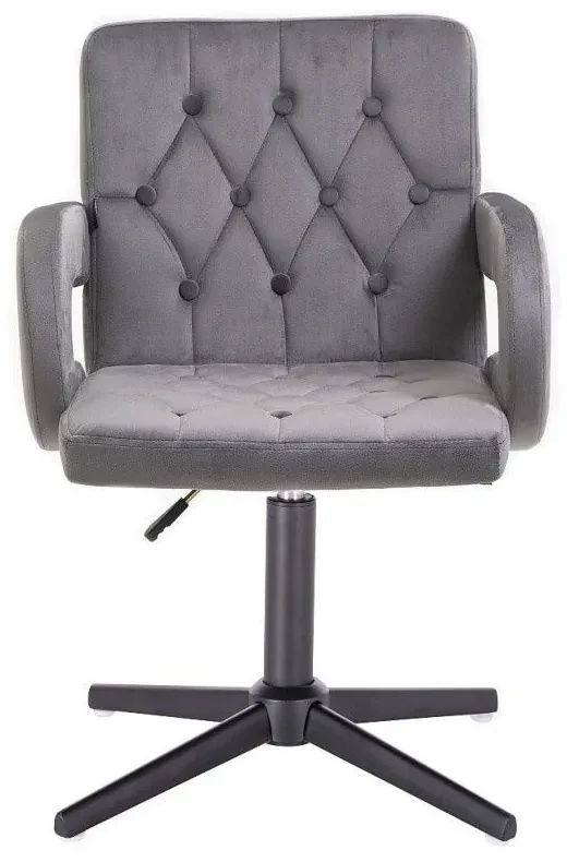 LuxuryForm DESIGN Stolička BOSTON VELUR na čiernom kríži - šedá