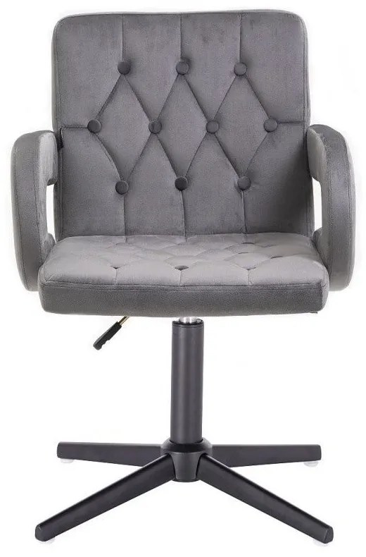 LuxuryForm DESIGN Stolička BOSTON VELUR na čiernom kríži - sivá