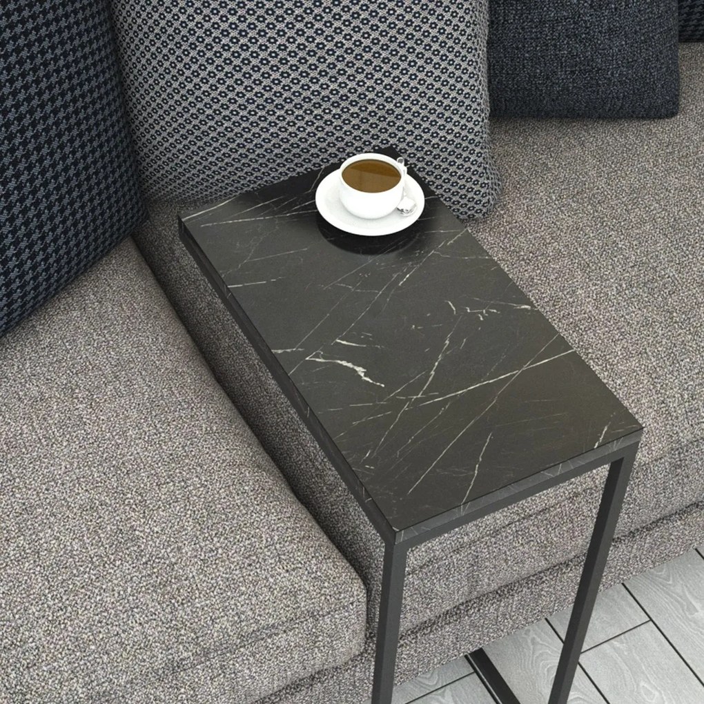Rozkladací stôl Callen Black Marble