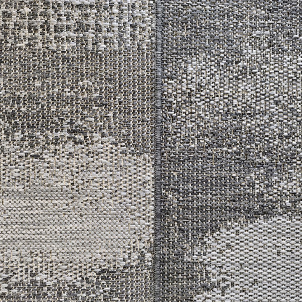 DY Sivý obojstranný koberec z lana s abstraktným vzorom Zara 10 Rozmer: 200x290 cm