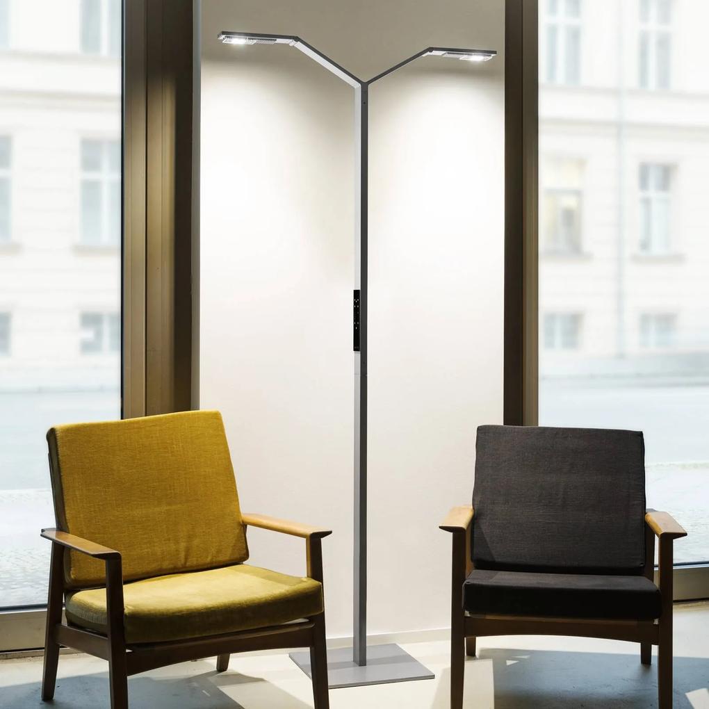 Luctra Floor Twin Linear stojaca LED lampa hliník