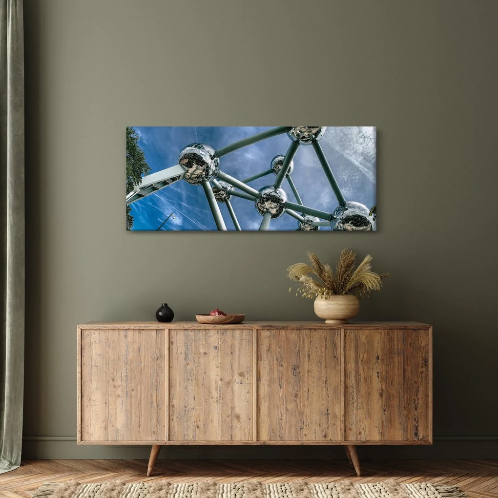 Obraz - atómium v Bruseli (120x50 cm)
