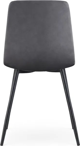 Sada ôsmich jedálenských stoličiek NERO zamatové, grafitové / čierne nohy (8 ks)