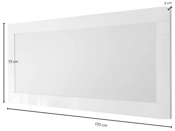 Zrkadlo FINERA 75x170 cm biele