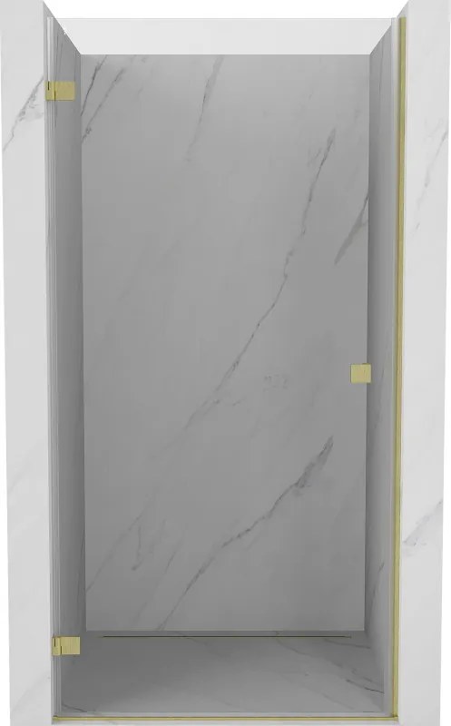 Mexen, Mexen Lunar-B ľavé otočné sprchové dvere 70 cm, transparentné, brúsené zlaté - 832-070-000-55-00-L