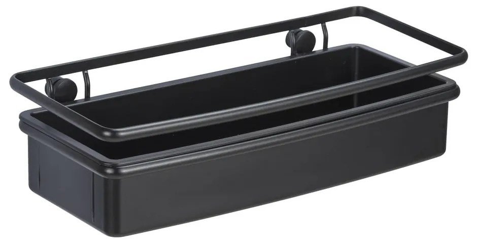 Čierna sprchová polica Wenko Molinella, 30 x 9 cm