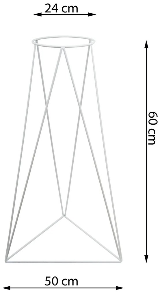 STOJAN NA KVETINÁČ TRIANGLE 60X50X24 CM BIELA
