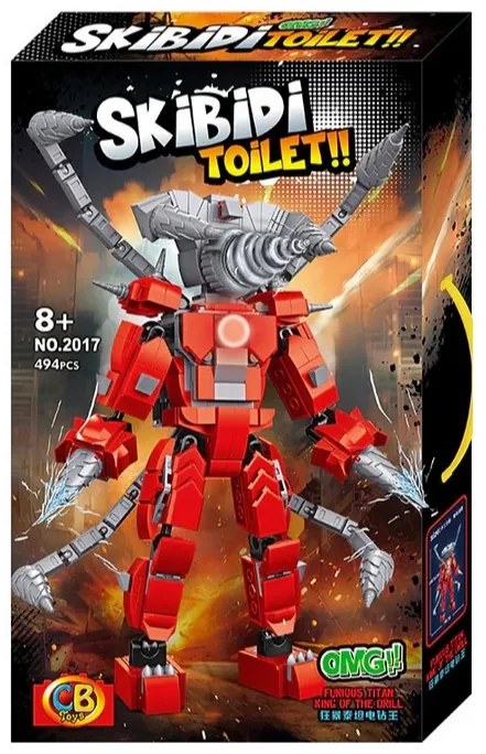Stavebnica SKIBIDI TOILET XXL 494 dielikov - Furious Titan 28,5 cm