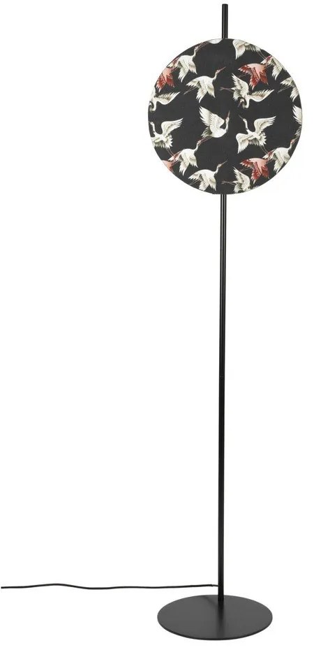 Čierna stojacia lampa s textilným tienidlom (výška 158 cm) Jaylee – White Label