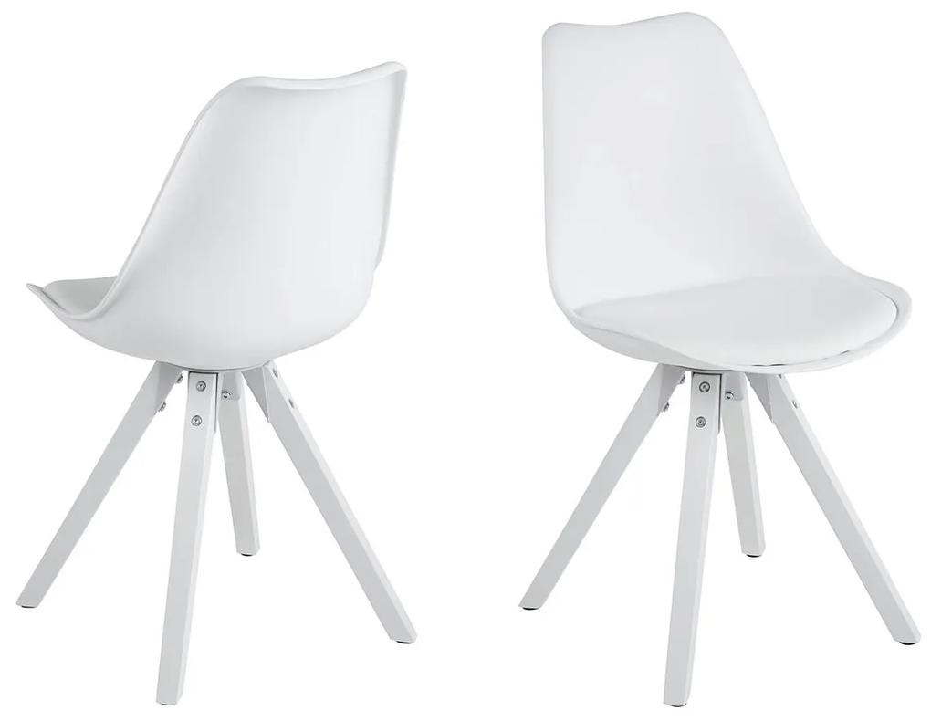 ACTONA Sada 2 ks − Jedálenská stolička Dima − biela 85 × 48,5 × 55 cm