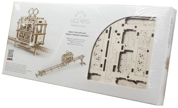 Ugears 3D puzzle Tramvaj s kolejemi 154 ks