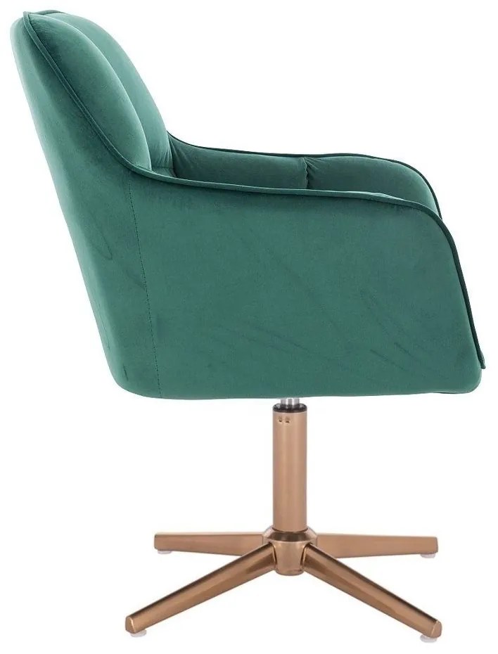 LuxuryForm DESIGN Kreslo AMALFI VELUR na zlatom kríži - zelené