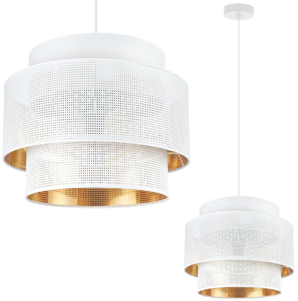 Závesné svietidlo Asti, 1x biele PVC tienidlo, (fi 35cm), g, w