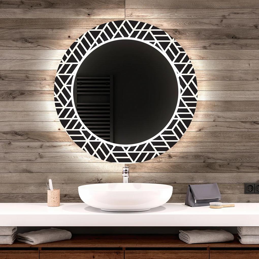 Okrúhle dekoratívne zrkadlo s LED podsvietením do kúpeľne - Triangless