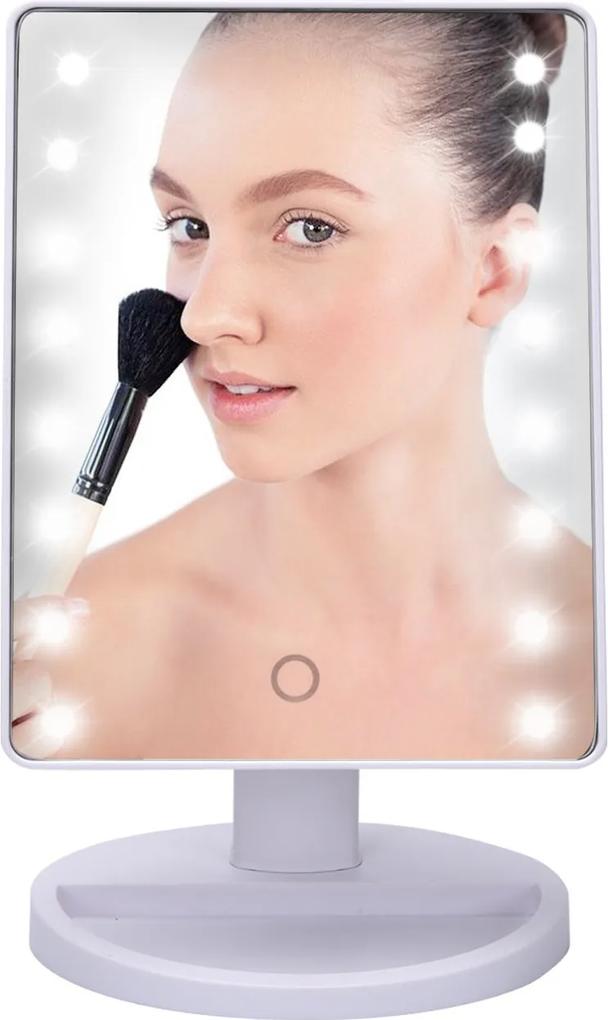 BEZDOTEKU Kozmetické make-up zrkadlo s led osvetlením bielě
