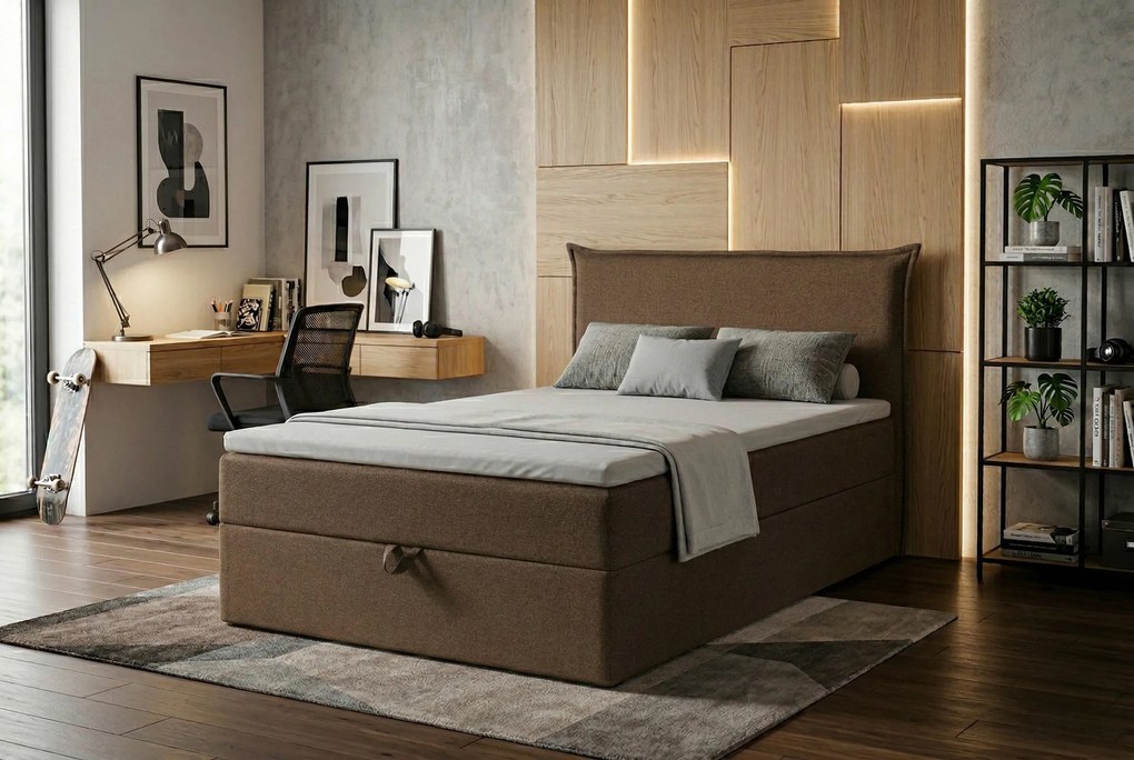 XXXLutz AMERICKÁ POSTEĽ, 120/200 cm, hnedá MID.YOU - Online Only spálne - 000044003502