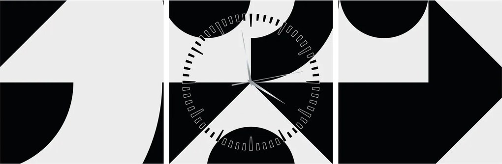 Obraz - Geometrická abstrakcia N⁰1 (s hodinami) (90x30 cm)