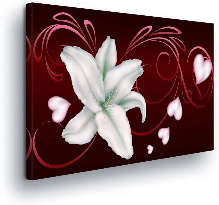 GLIX Obraz na plátne - Flower of Lily on Wine Background 100x75 cm