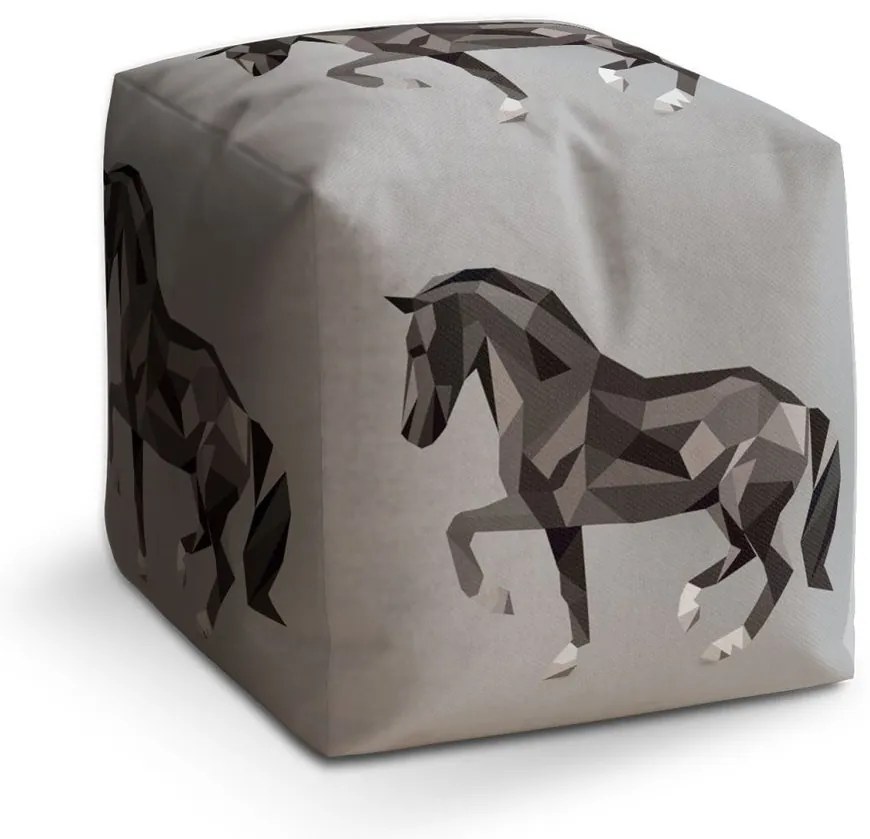 Taburet Cube kôň, sivá