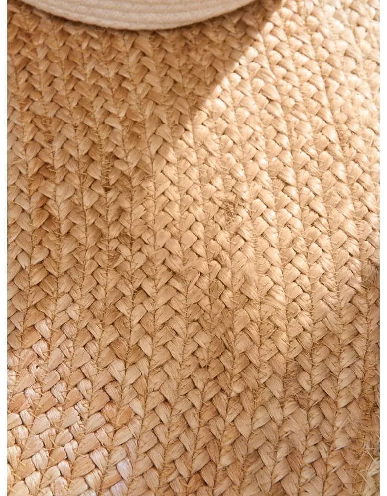 Obojstranný/ručne tkaný jutový okrúhly koberec slonovinový ø 100 cm Jutta Ivory – Hanse Home