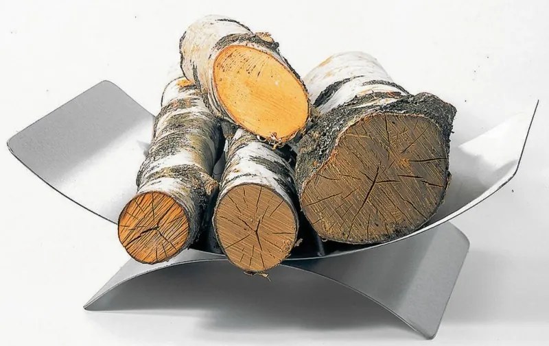 Kôš na drevo Lienbacher so soklom - nerez + čierny sokel