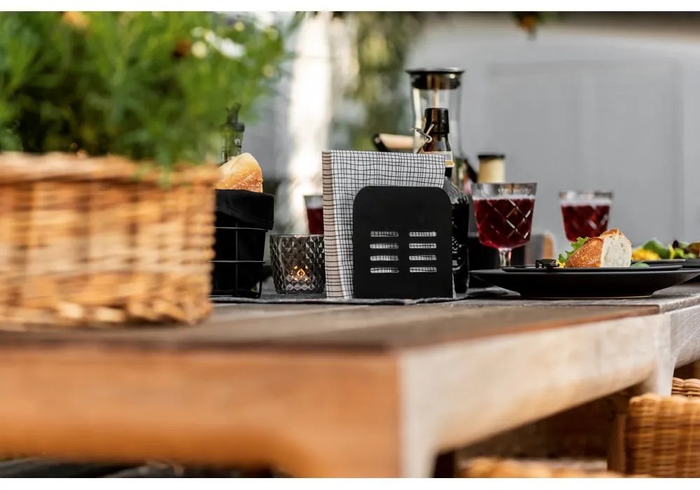 Kovové stojany na príbory a obrúsky v súprave 2 ks Black Outdoor Kitchen Baco – Wenko