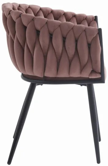 Set dvoch jedálenských stoličiek ORION zamatové tmavoružové (čierne nohy) 2ks