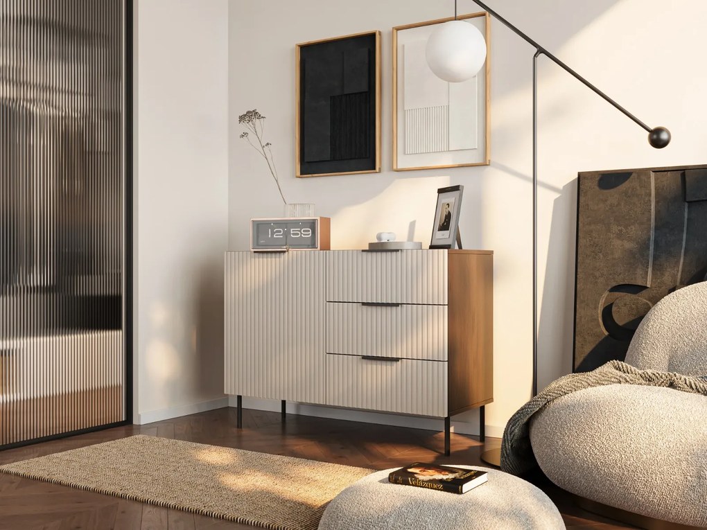 KOMODA FLORENCE WARMSKÝ ORECH / KAŠMÍR 104 cm