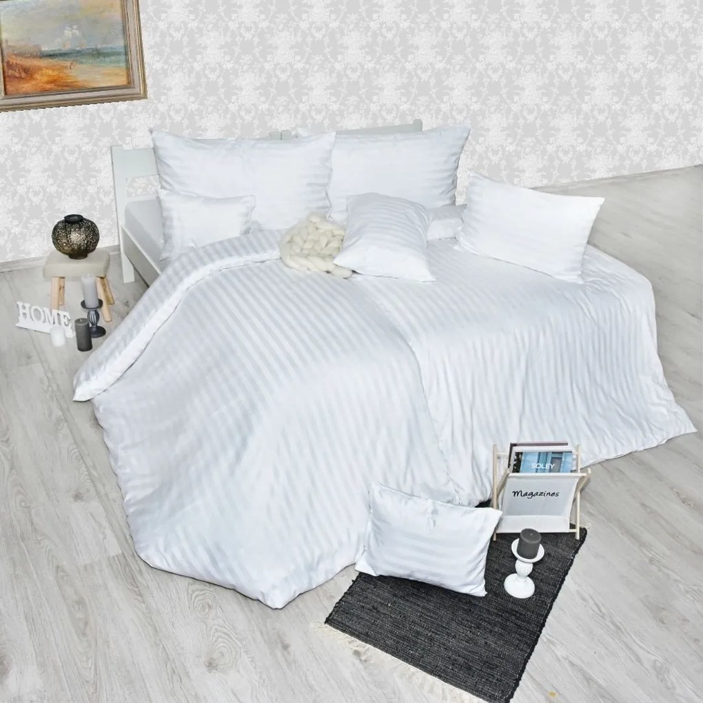 Obliečky damaškové biele EMI: Vankúš 70x90