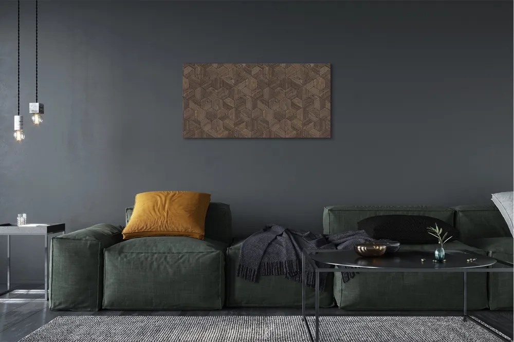 Obraz canvas drevené šesťuholníky 140x70 cm
