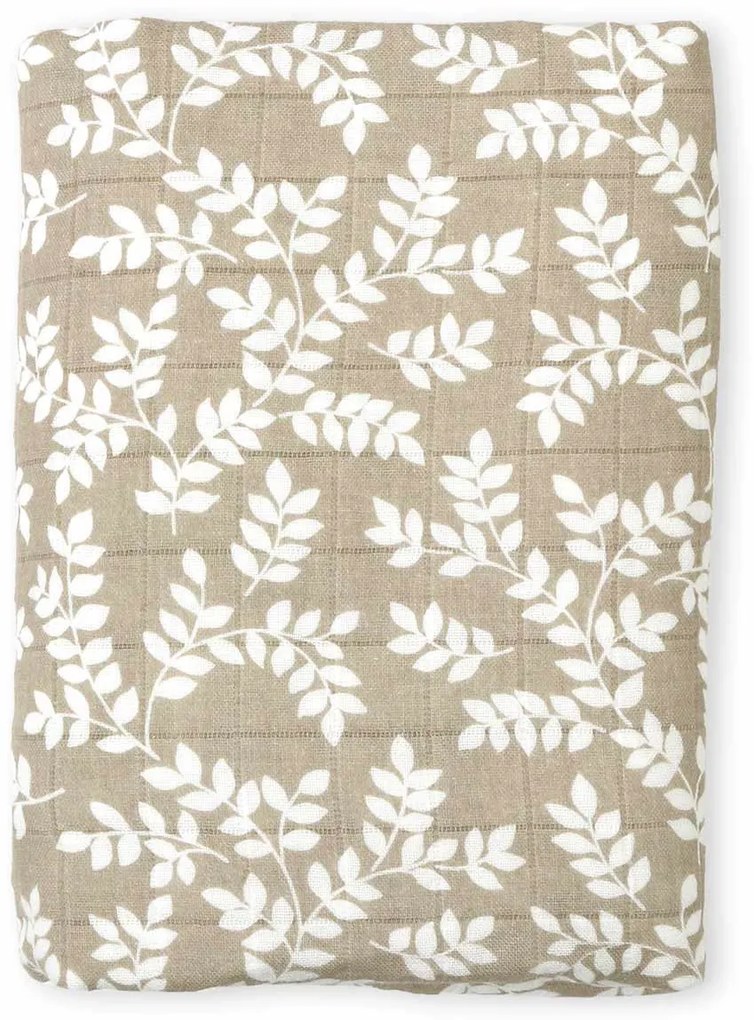A Little Lovely Company - Mušelínová osuška XL, leaves - taupe