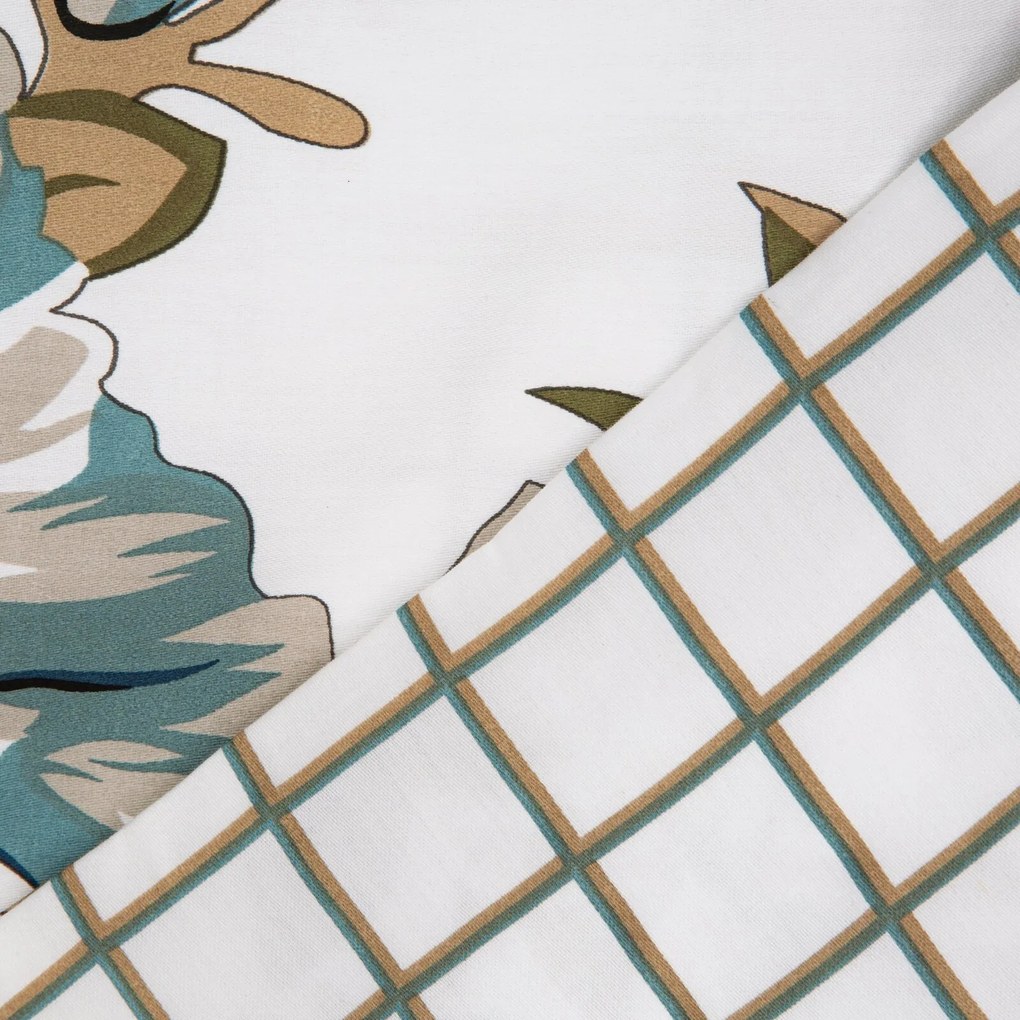 SATÉNOVÉ OBLIEČKY SPRING40 200X220 CM, 2 KS 70X80 CM KVETY