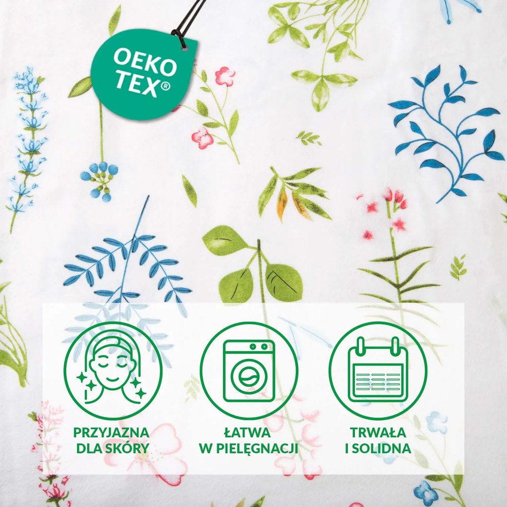 FLANELOVÉ OBLIEČKY FLANELOVE 140X200 CM, 1KS 70X80 CM KVETY