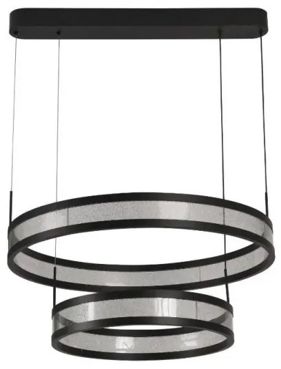 LED Stmievateľný luster na lanku LED/70W/230V čierna + diaľkové ovládanie