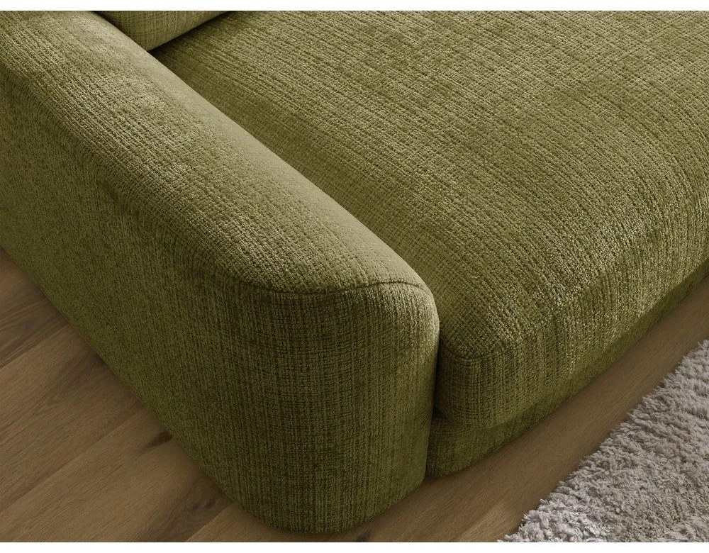 Kaki ženilková rohová pohovka (pravý roh/s leňoškou) Leonore – Bobochic Paris