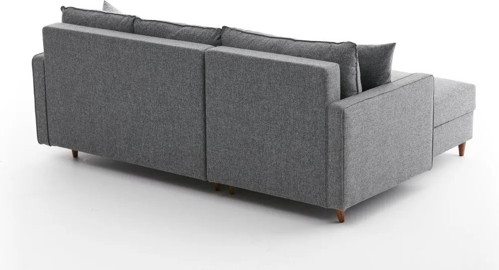 Rohová sedací souprava Eva 210 cm s taburetem šedá levá