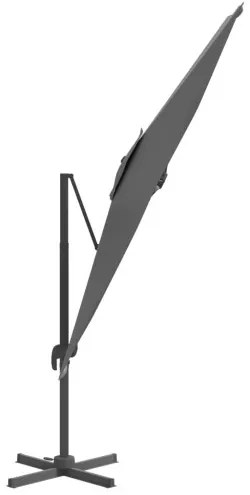 vidaXL LED konzolový dáždnik antracitový 400x300 cm-