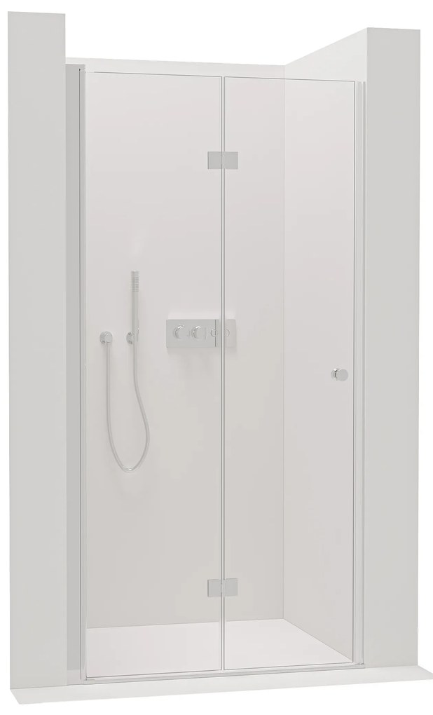 Cerano Volpe, skladacie sprchové dvere 90x190 cm, 6mm číre sklo, chrómový profil, CER-CER-423300