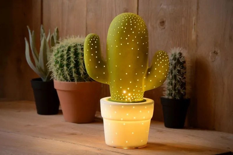 LUCIDE CACTUS Green stolná lampa