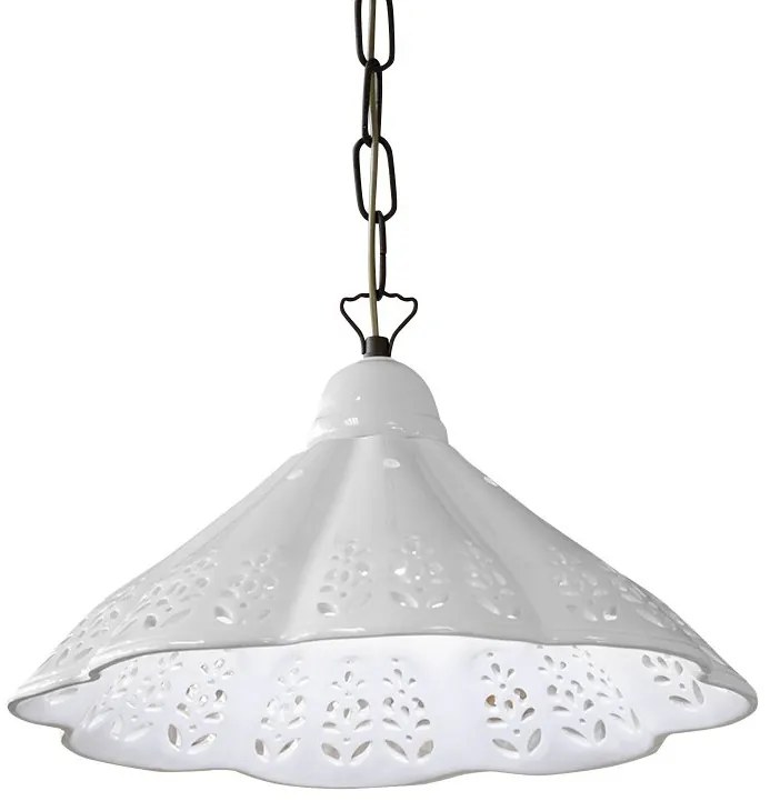 Sapho Sapho, LAMPEDUSA závesné svietidlo E27, 60W, 230V, IP21, keramické tienidlo, 39cm, mosadzná reťaz, MC011C