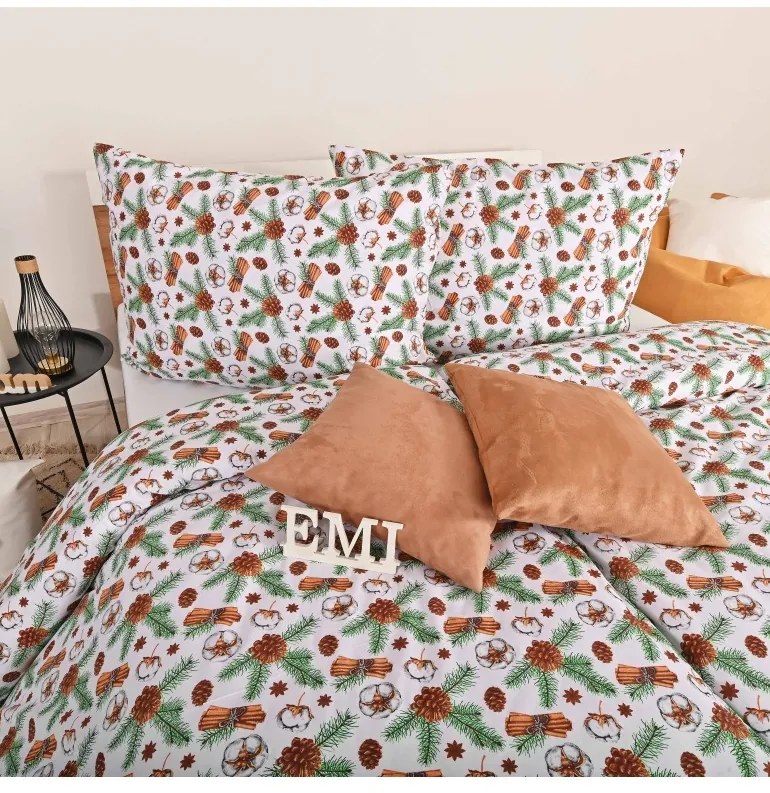 Vianočné bavlnené obliečky Glory EMI, Štandardný set jednolôžko obsahuje 1x 140x200 + 1x 70x90