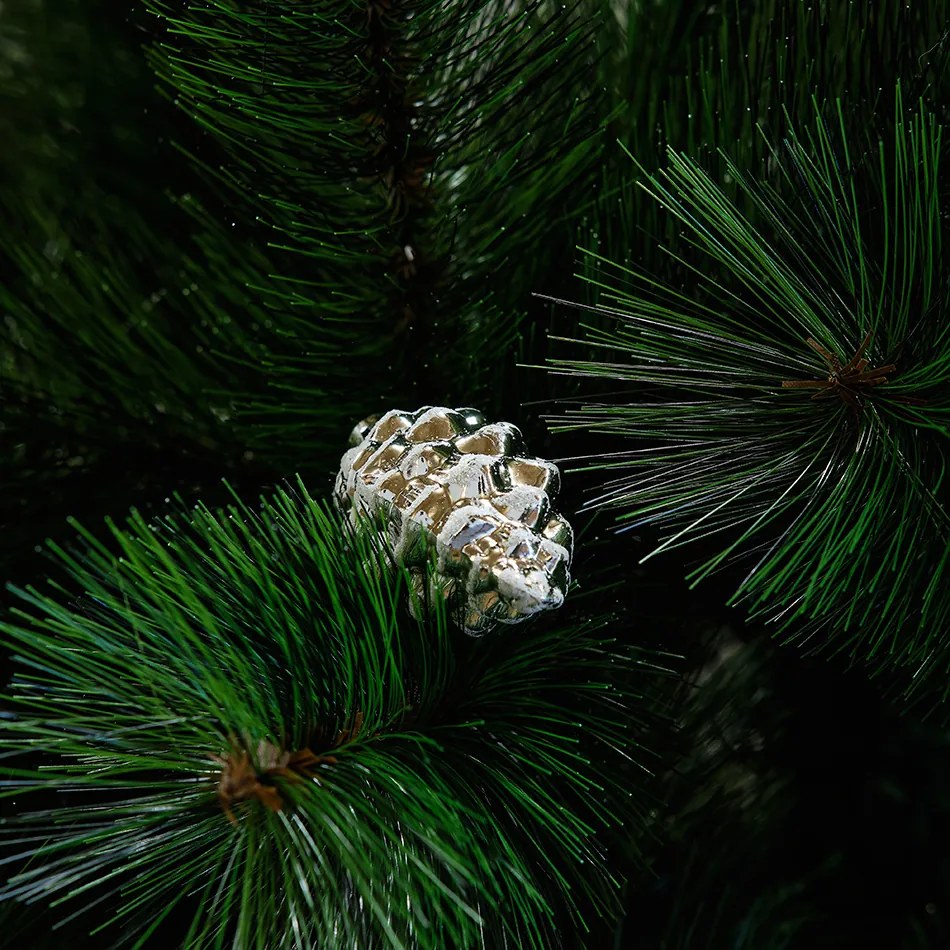 DECOLED Ozdoba šišky, 6 cm, 6x bílá