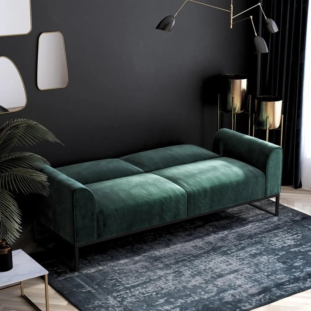 Zelená rozkladacia pohovka 217 cm Adley - CosmoLiving by Cosmopolitan
