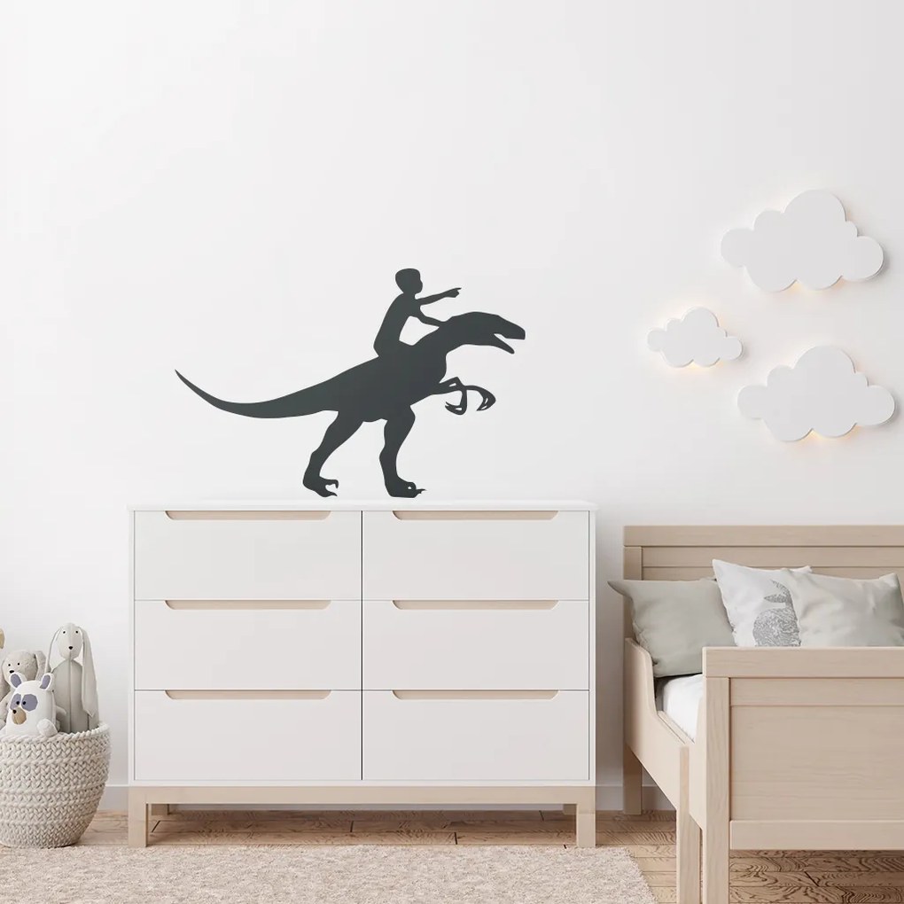 Veselá Stena Samolepka na stenu na stenu Chlapec a dinosaurus