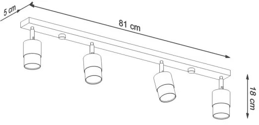 Sollux SL.1067 - Bodové svietidlo NERO 4xGU10/40W/230V čierna/lesklý chróm