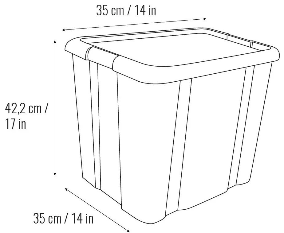 Plastové úložné boxy EKO s vekom a kolieskami PACK 2x 35l a 2x 36l