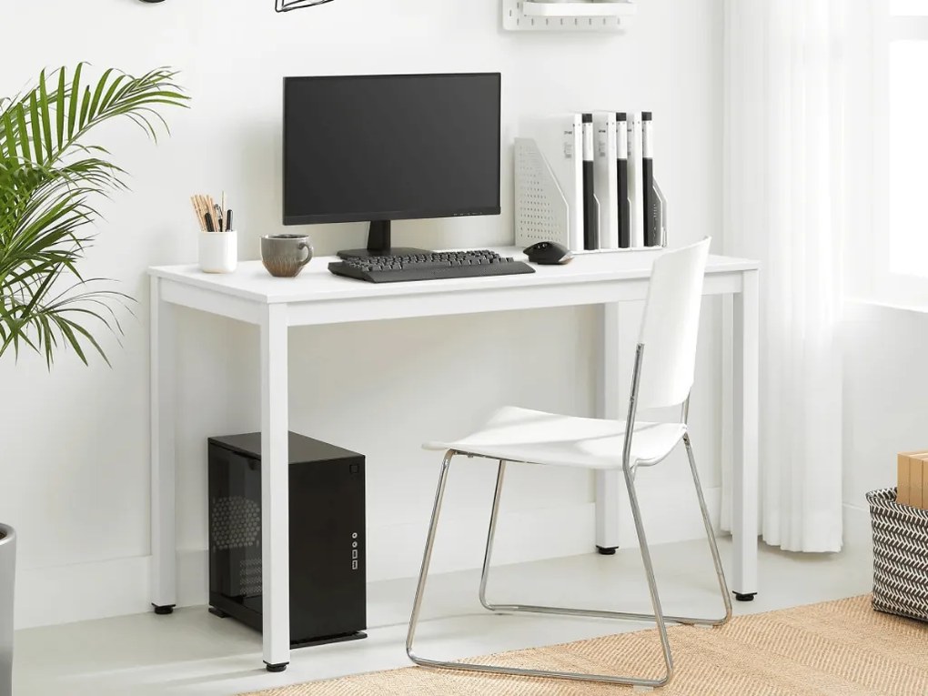 Biely jedálenský stôl s bielou doskou TESSA 120x60 cm